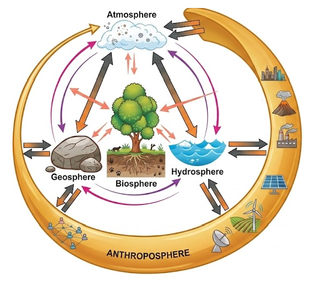 The Earth's interacting spheres