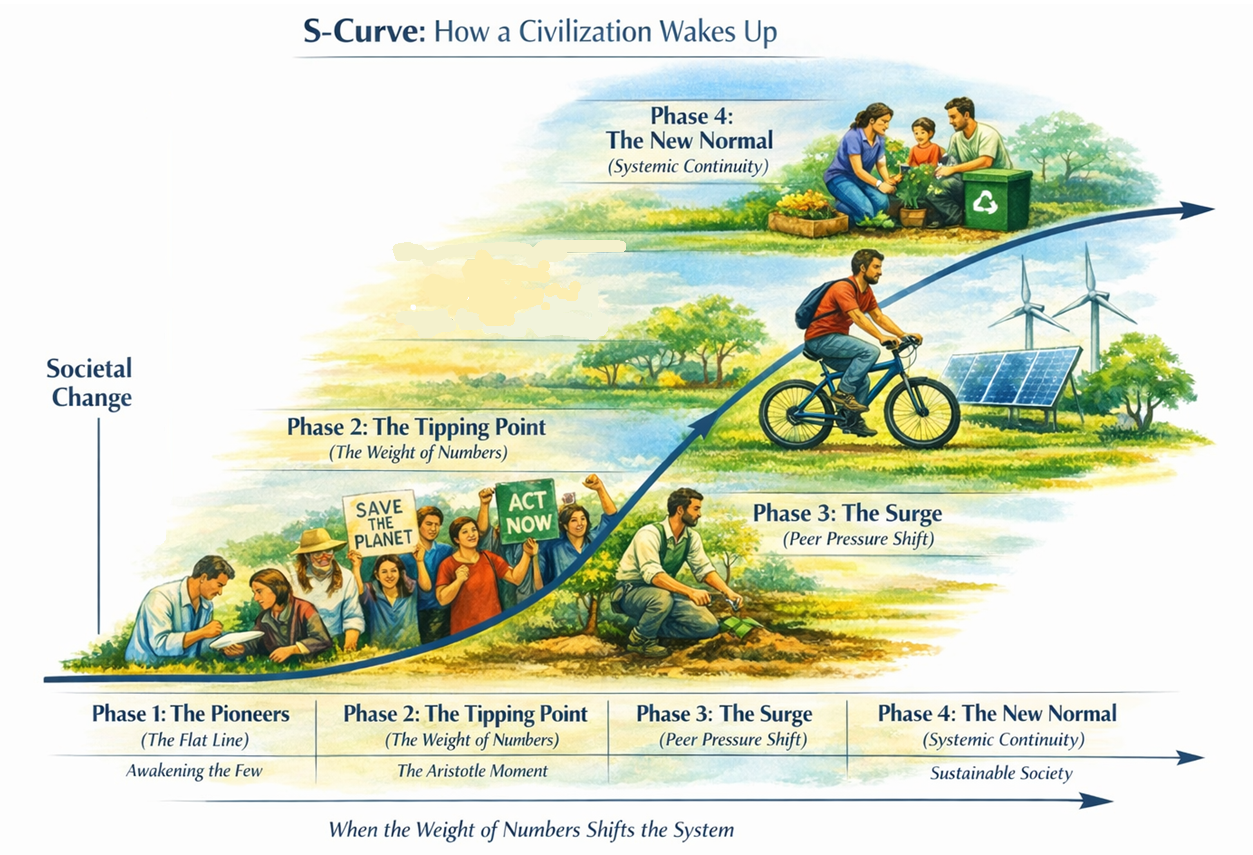 Sustainability issues on the S-curve